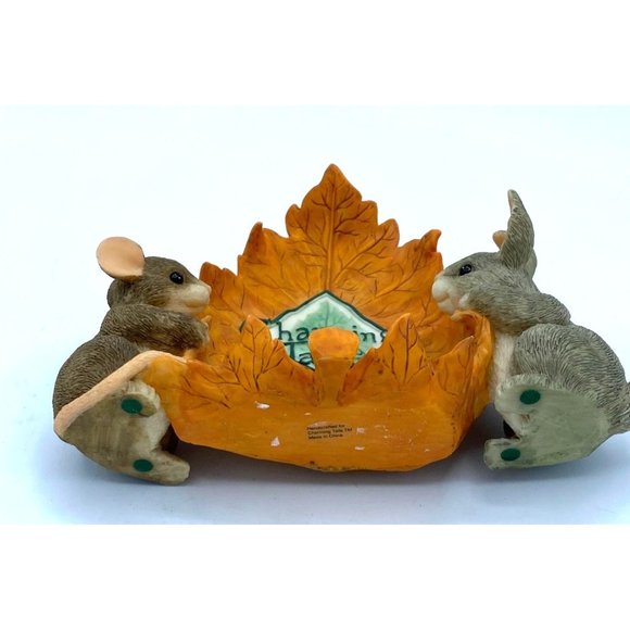 Charming Tails by Dean Griff Mice on Leaf Figurine /Fitz and FloydVintage 1990's - Picture 5 of 7